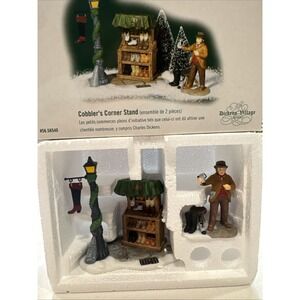 Dept 56 Dickens Village Cobbler's Corner Stand Set of 2 #58540 w/Box